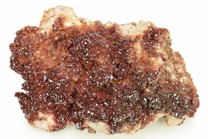 Glittering, Ruby Red Vanadinite Crystals on Barite - Morocco #278247